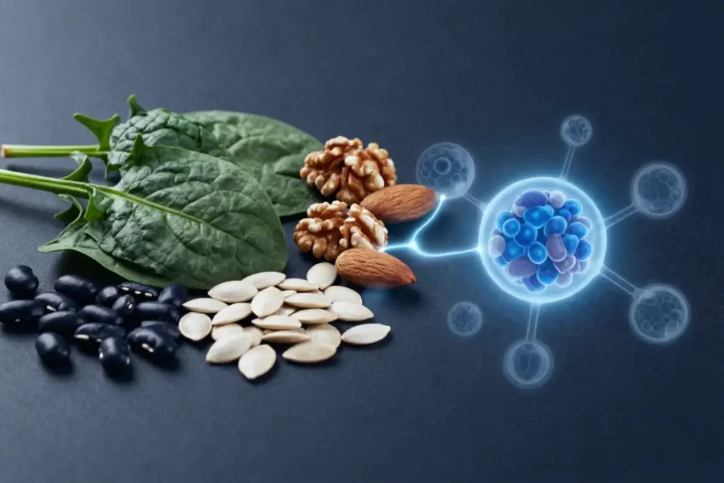 Scientific visualization connecting whole foods with cellular nutrition
