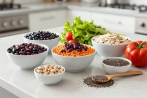Fiber-rich foods that support digestion and metabolic health.