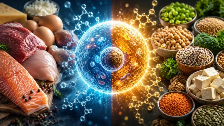 Plant vs. Animal Proteins: How to Ensure the Ideal Amino Acid Intake for Cellular Regeneration